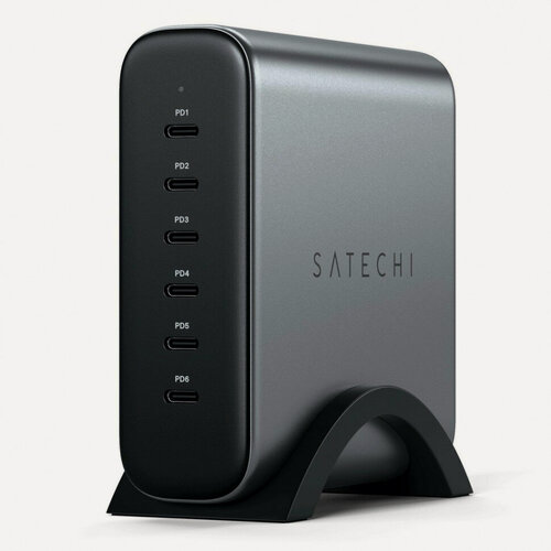 Изображение товара Зарядное устройство Satechi 200W USB-C 6-Port PD GaN (ST-C200GM-EU) серый космос