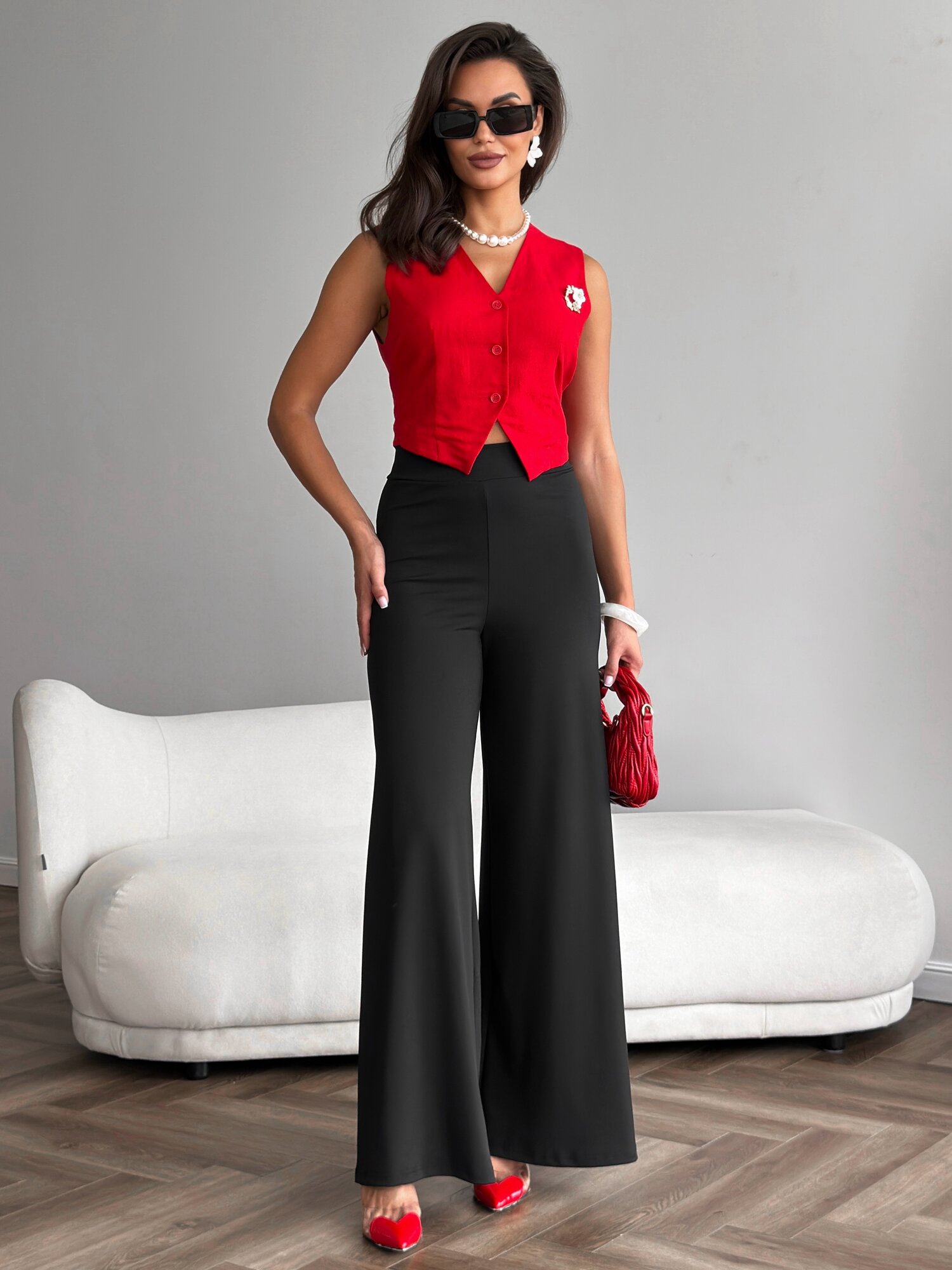 Брюки клеш MIKMN, размер 44-46, черный — фото 1