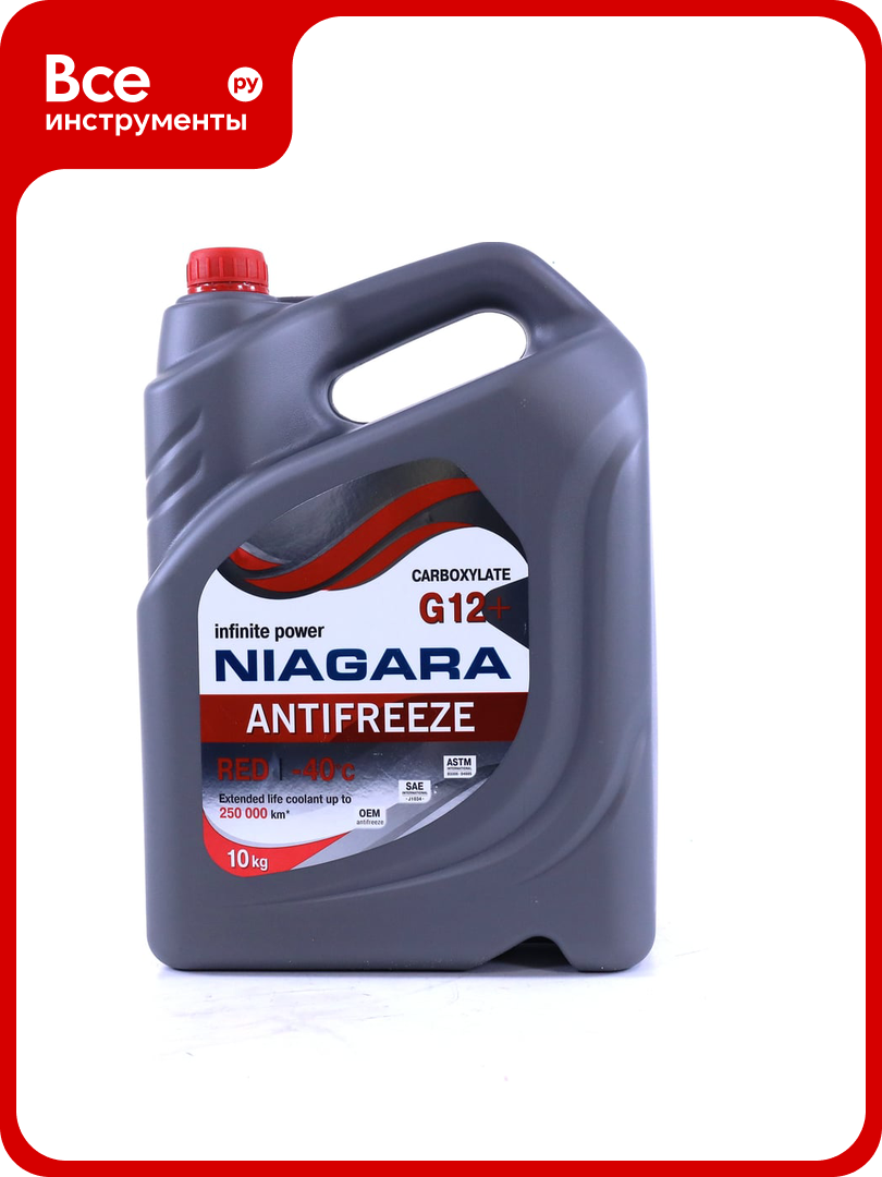 Охлаждающая жидкость NIAGARA Антифриз Ниагара G12  карбоксилатный красный 10 кг 001001001012