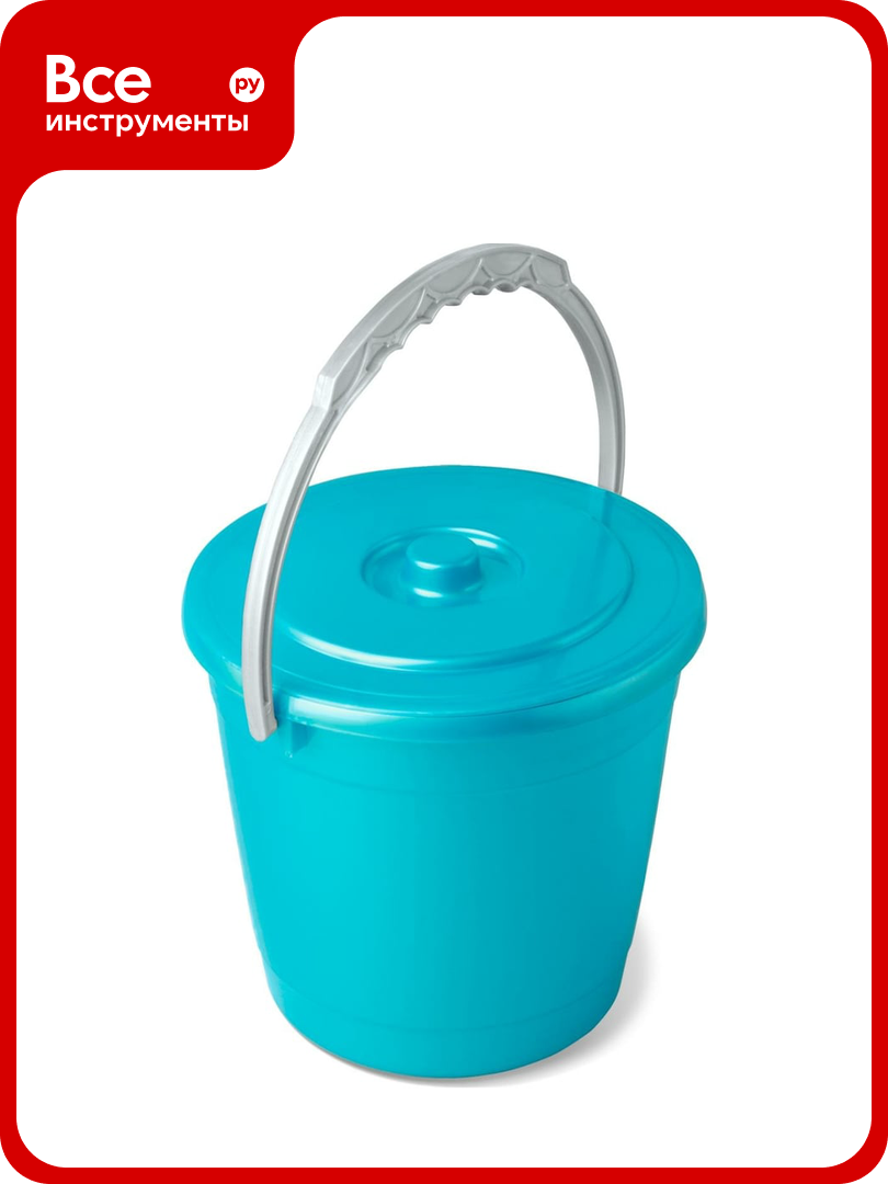 Ведро Martika колор 5 л с крышкой перламутровое бирюзовое С402КБИР