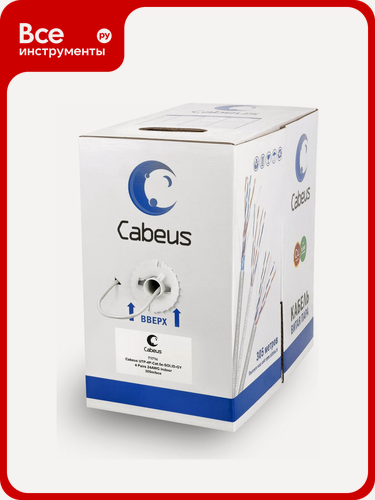 Изображение товара Кабель, Cabeus, Cabeus UTP, категория 5e, 4 пары 0,51мм , витая пара, серый