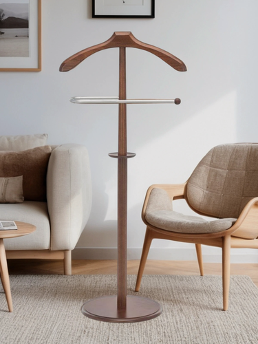 Изображение товара Вешалка напольная для одежды деревянная Женева Классик стойка орех массив бука