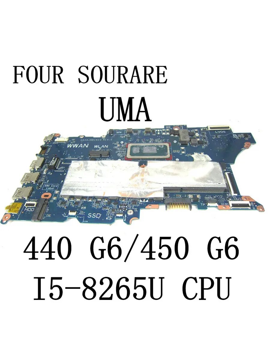 Для HP ProBook 440 G6 450 G6 Материнская плата ноутбука I5-8265U CPU DAX8JMB16E0 UMA