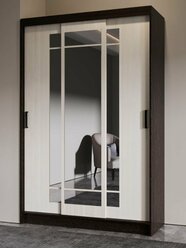 Шкаф-купе Бруно 4 венге/сосна лоредо ЛДСП с зеркалом 1310х2000х502 мм для дома и дачи