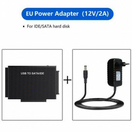 USB3.0 адаптер с внешним питанием для подключения SATA/PATA/IDE накопителей — фото 1