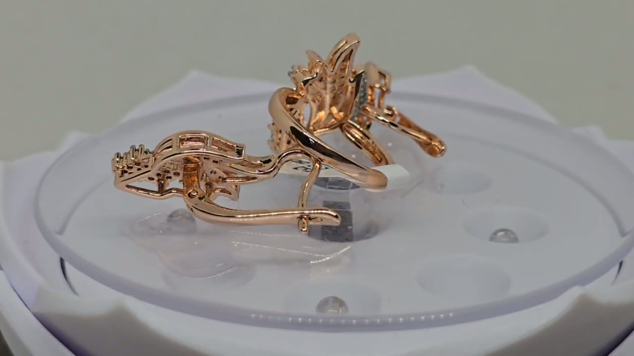 Комплект бижутерии: серьги, кольцо, фианит, размер кольца 19, серый — фото 1