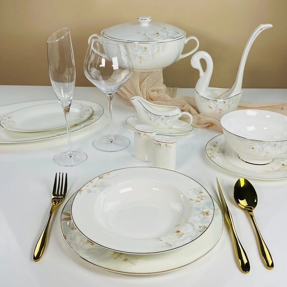 Обеденный сервиз 30пр. Лилиан Костяной фарфор 145-681 118-145-681