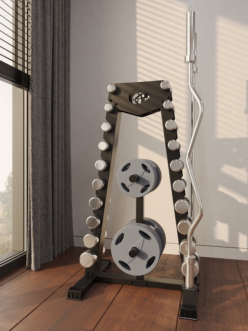 Стойка для хранения гантелей, дисков и грифов Domsen Ds49\d50мм