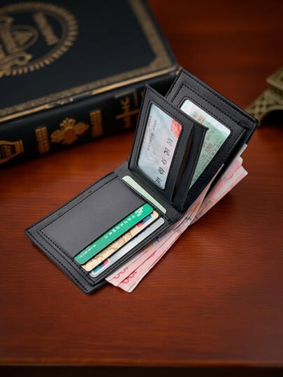 Кошелек , фактура гладкая, черный — фото 1