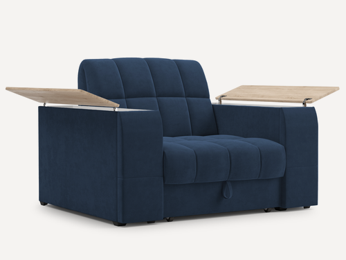 Изображение товара Кресло-кровать Флай, аккордеон, в подлокотниках короб+короб, 80*200 с ортопедическим основанием, съемный чехол, велюр.