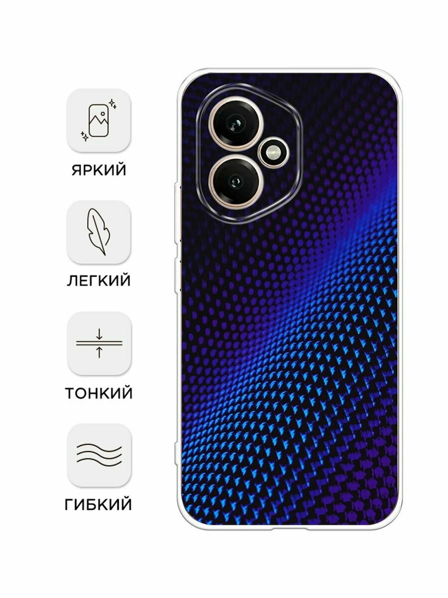 Силиконовый чехол на Honor 400 / Хонор 400 с принтом "Синий карбон" — фото 1