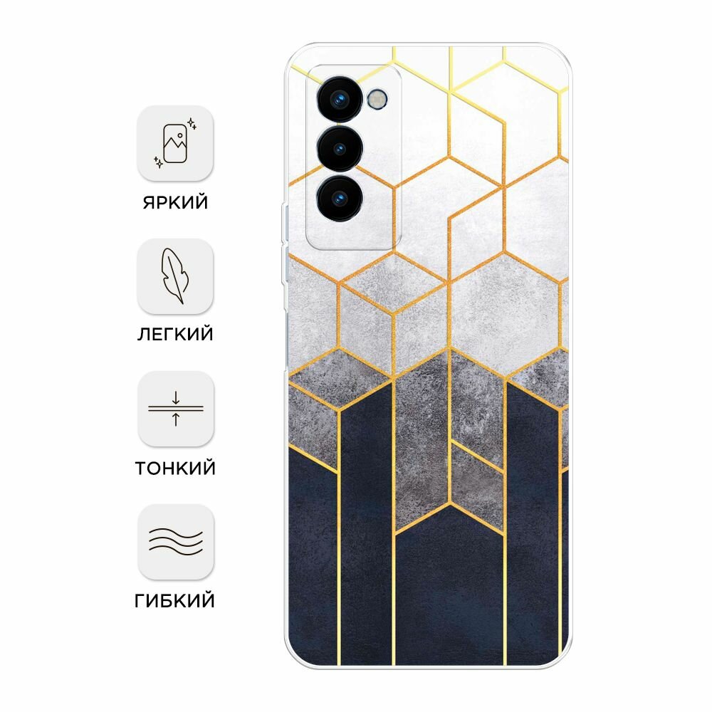 Чехол на Tecno Camon 18P / Техно Камон 18Р с принтом "Черно-белая мозаика" — фото 1