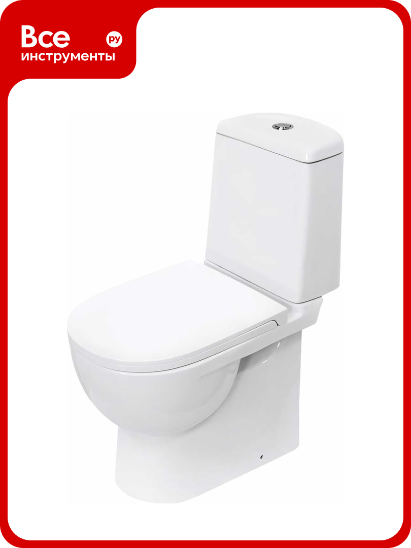 Унитаз-компакт SANITA LUXE Exclusive белый S1 с двухреж арматурой А 77.57.114.3 сиденьем ID 01 003 Next бел. 00000125199