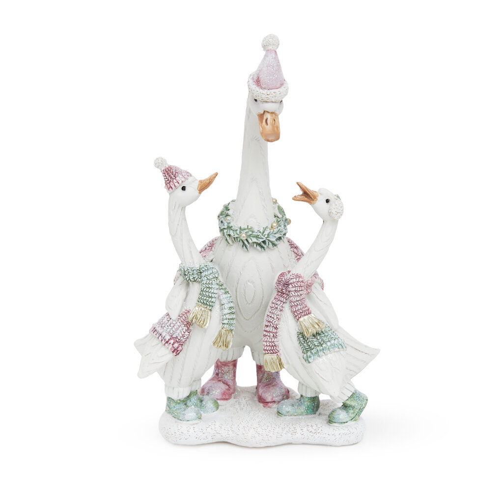 Статуэтка "Гусь с детьми" 18,5 см (полирезин)