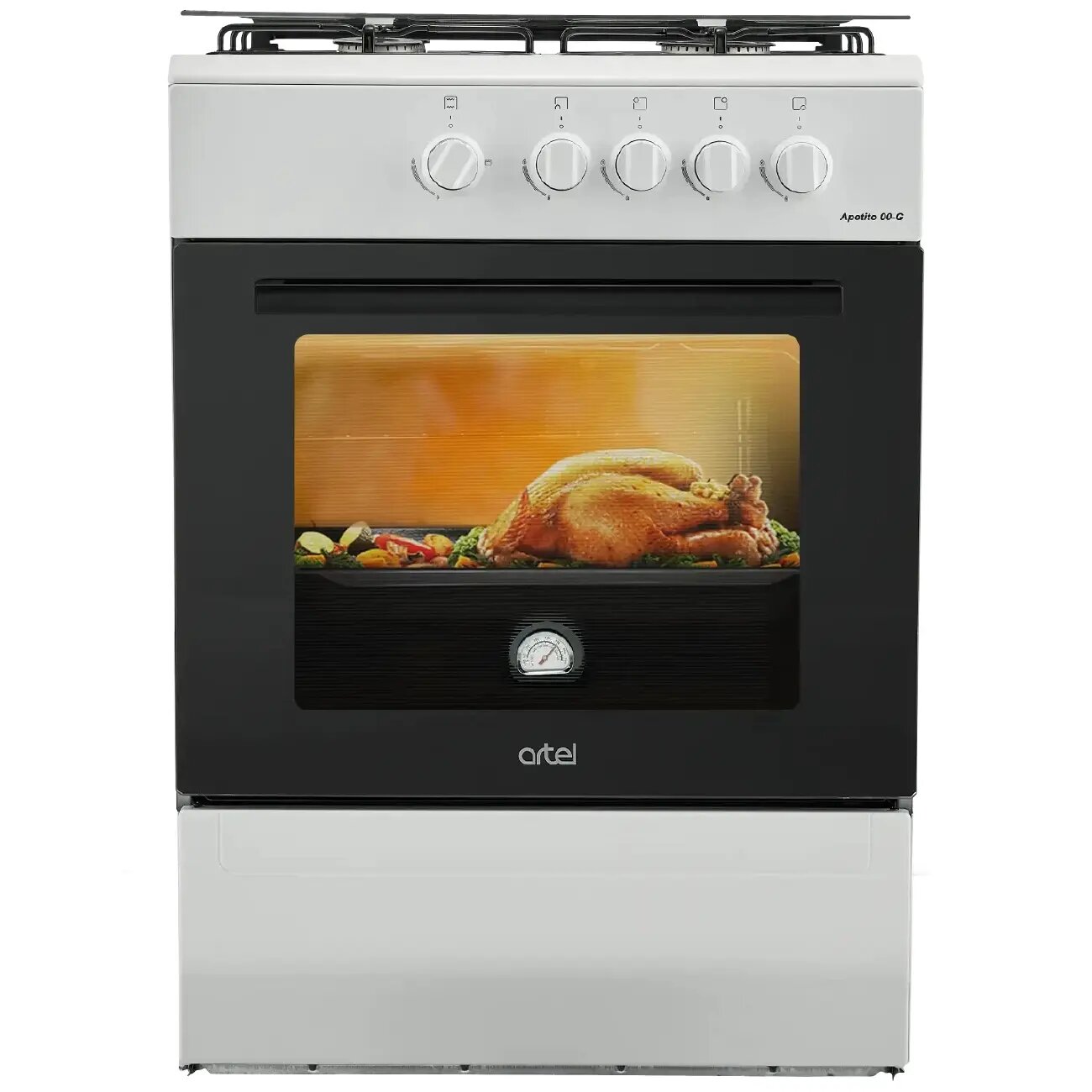 Газовая плита ARTEL APETITO 00G GK V1 White, нет, Нет, есть, Традиционная, 4