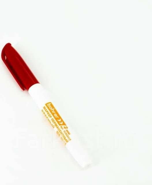 Маркер перманентный Bohrer 2 мм красный  круглый  пулевидный  5шт 