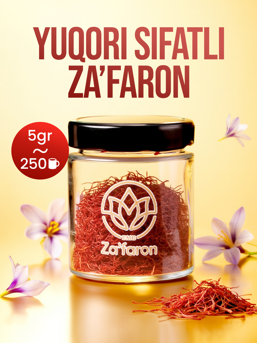 Шафран Высшего Сорта 5 гр – BMB Za'faron | 100% натуральный продукт, Красное золото Узбекистана