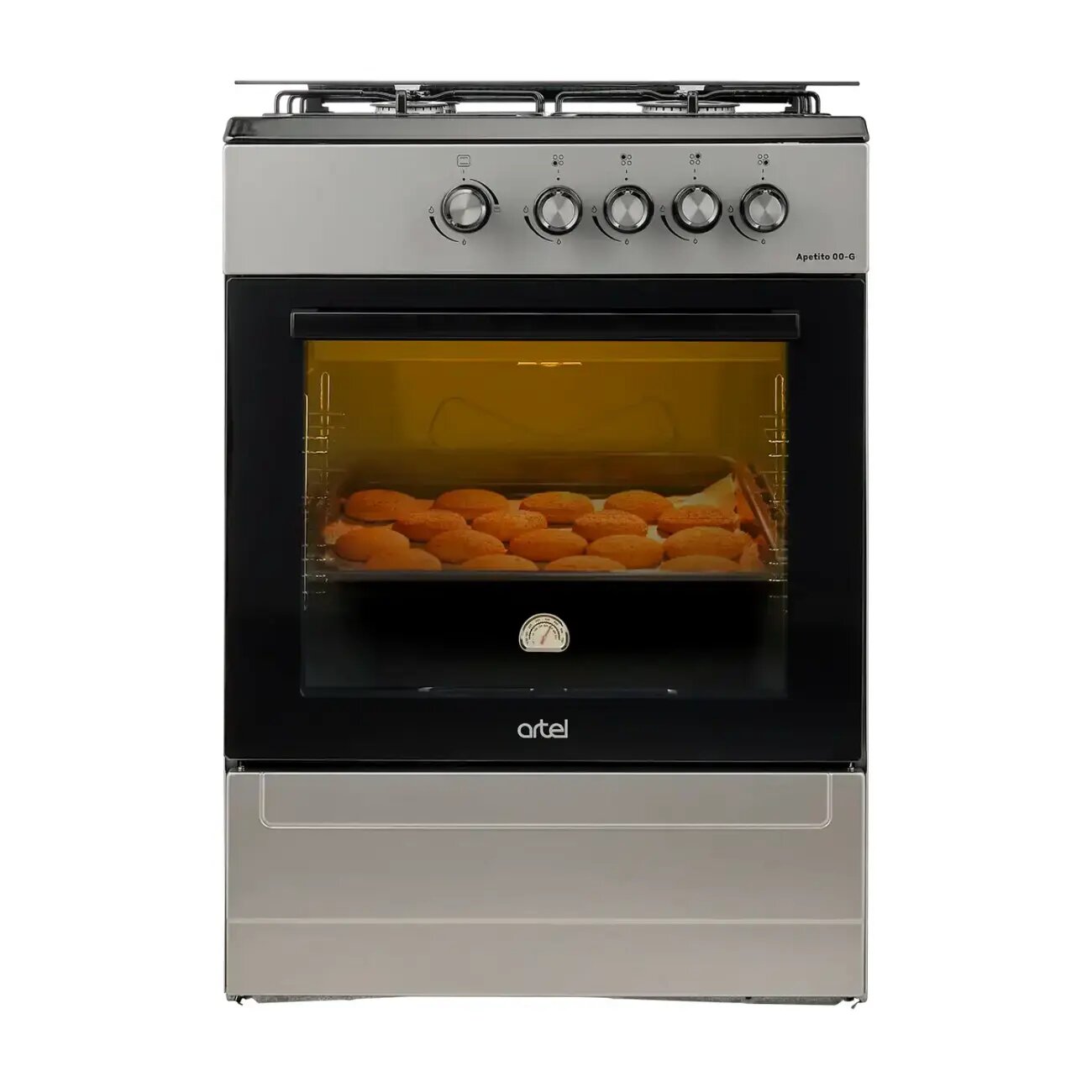 Газовая плита ARTEL APETITO 00G GK V1 Gray, Да, 56 л - 70 л, 85 см, Газовая, Традиционная