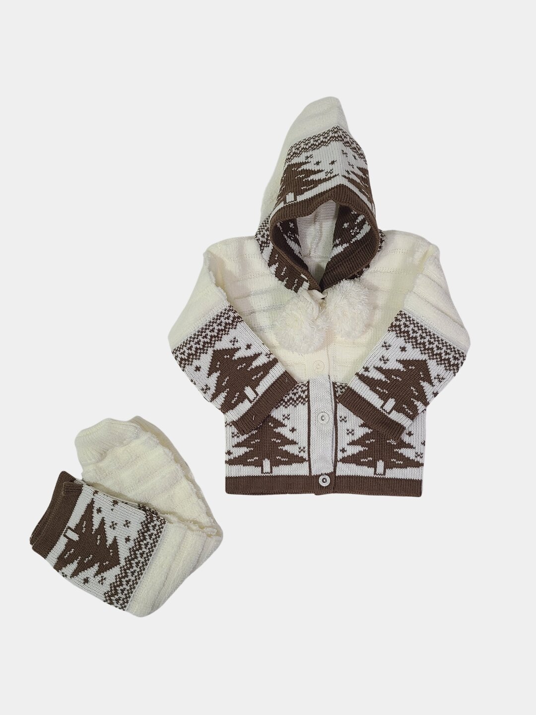 Комбинезон Baby NC chaqaloq kiyim to‘plami, открытая стопа, комплект из 2 шт., размер 12-18 мес, 00154 кремовый — фото 1