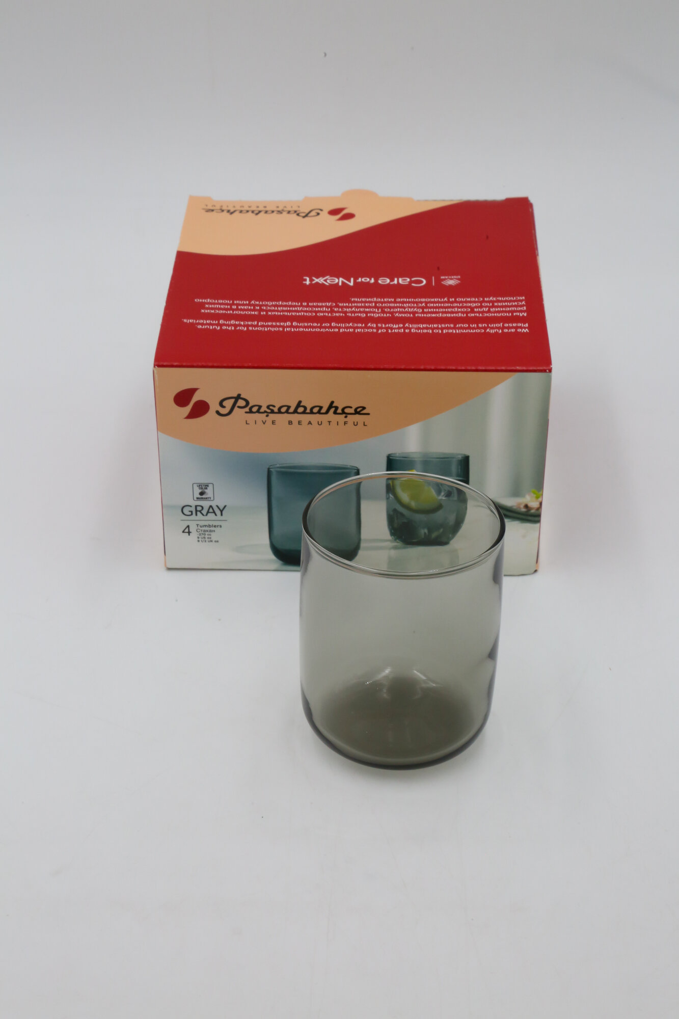 Стаканы PASABAHCE грей 420112гр 270мл 4шт 4х6 1206949 — фото 1