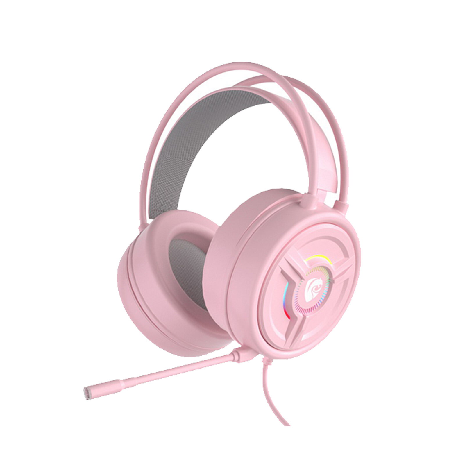 (1 шт) Pink Crystal Headset Проводная игровая гарнитура с микрофоном-розовый