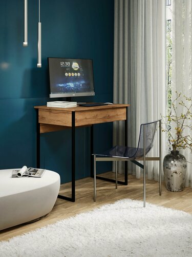 Изображение товара Стол Profimebel Турин-11, письменный, игровой, компьютерный, деревянный, с ящиками, золотой