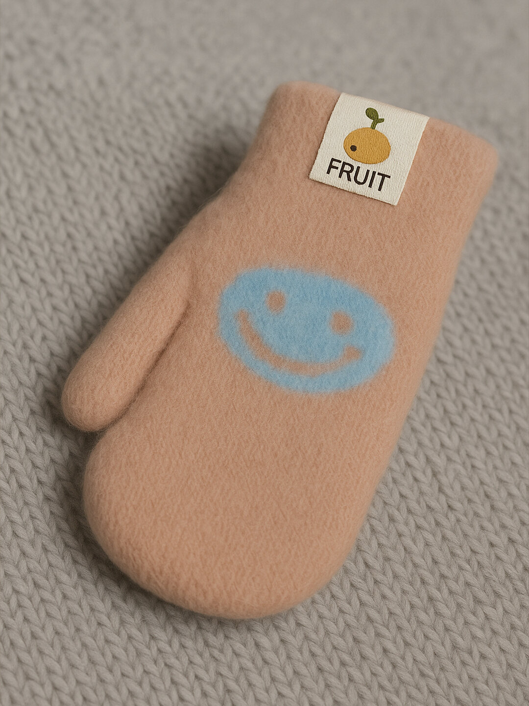 Варежки  smayl для девочек, размер 2, белый