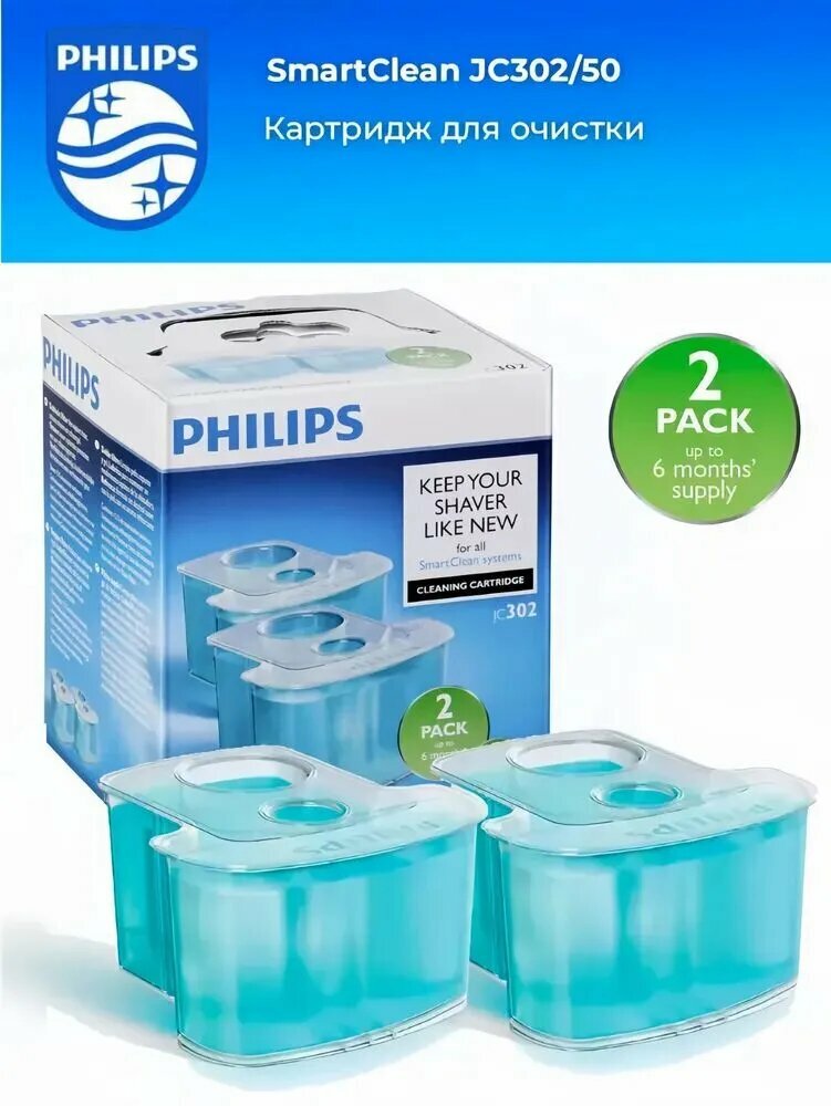 Сменный картридж для очистки Philips JC302/50 синий, 1*2 шт