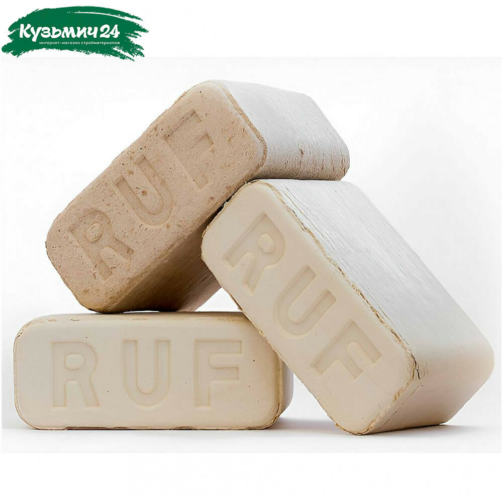 Брикеты топливные RUF Берёзовая пыль + опил в упаковке 12 штук 1 уп.