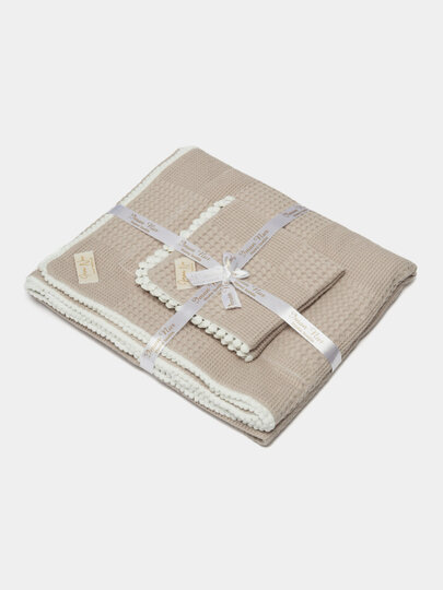 Детский вафельный плед 90×100 см — мягкий, дышащий, гипоаллергенный, для новорождённых и детей