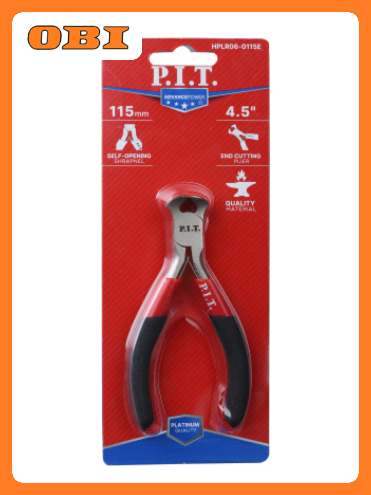 Кусачки P.I.T. HPLR06-0115E торцевые хромованадиевые никелированные 115мм