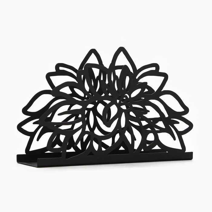 Салфетница Цветы металлическая 14 х 9 см