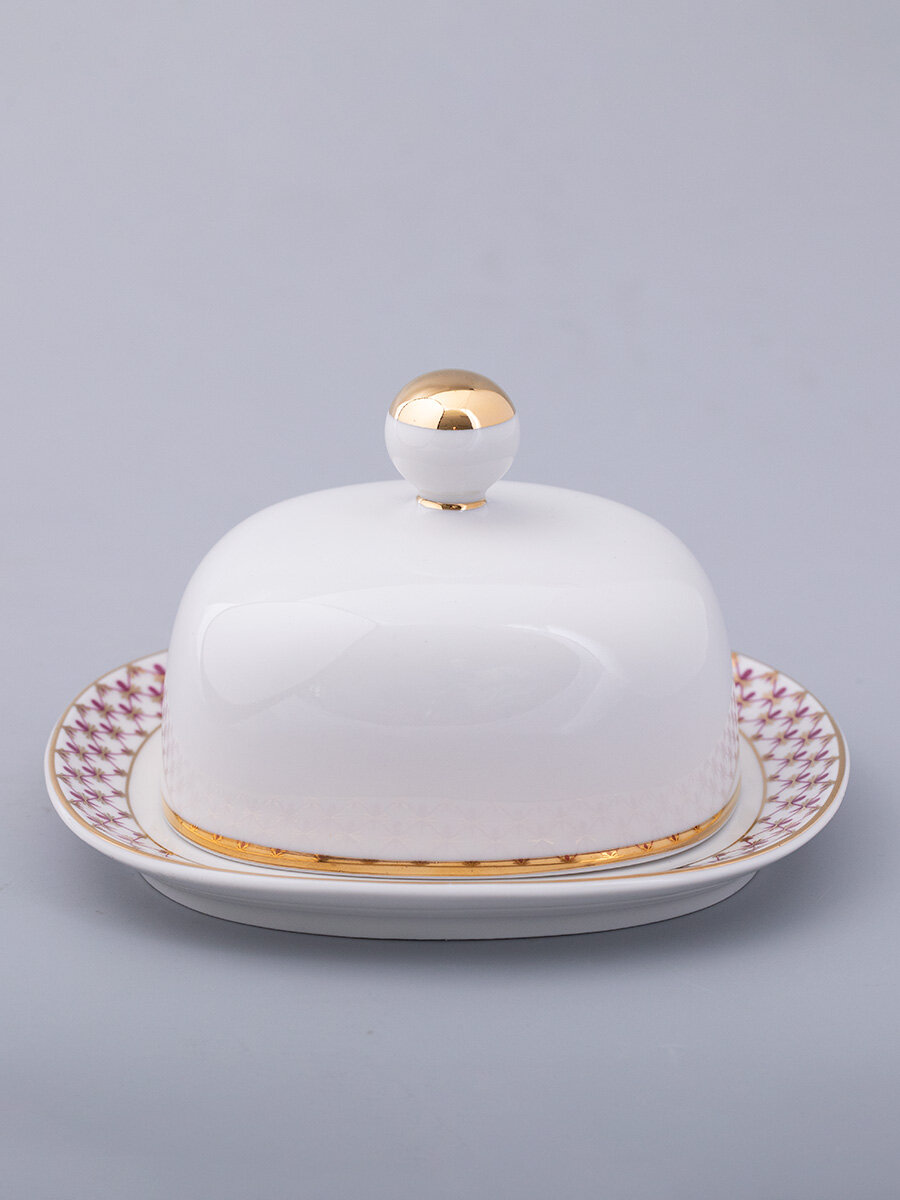 Масленка Прямоугольная Сетка-Блюз 2, Императорский фарфоровый завод