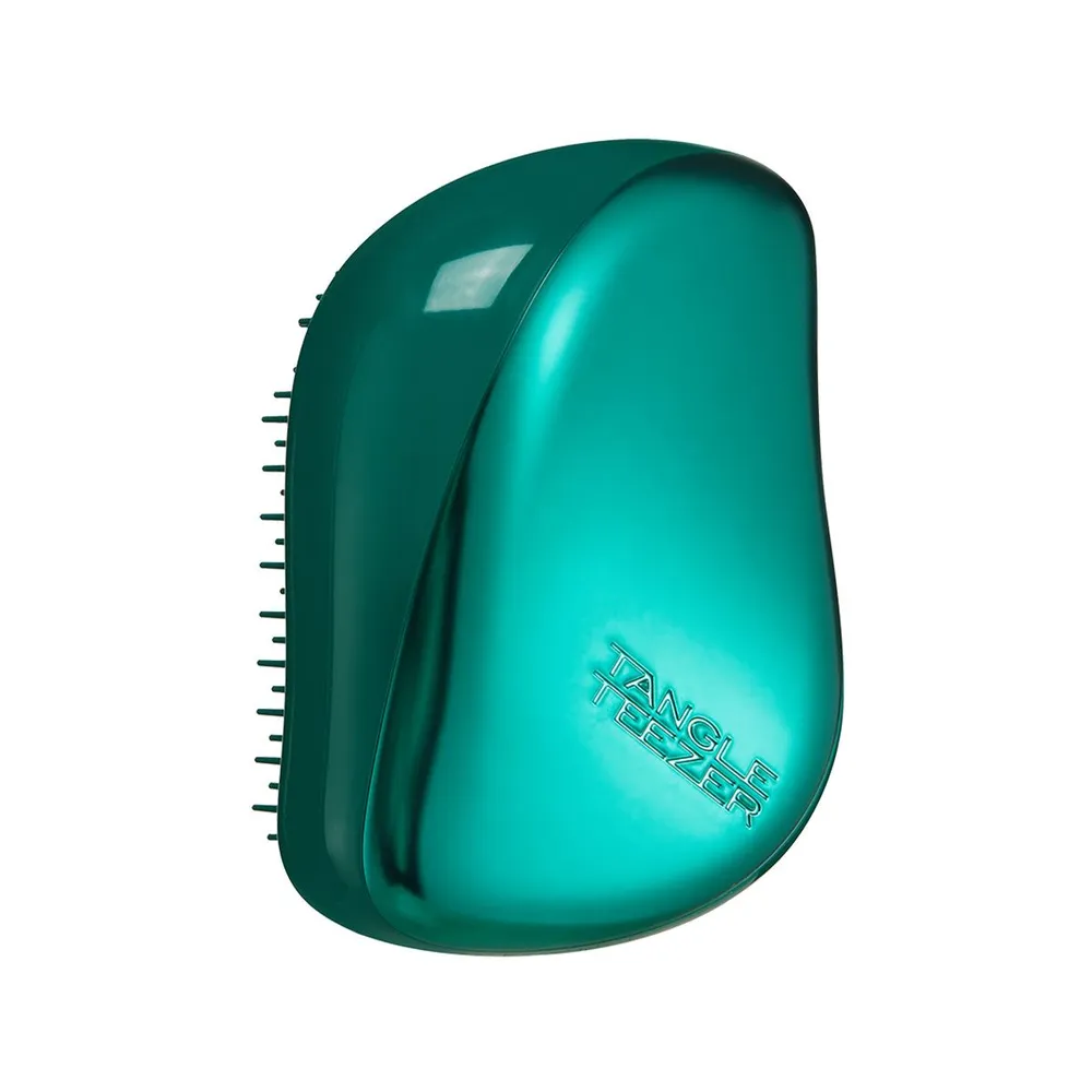 Расческа TANGLE TEEZER Compact Styler, изумрудная, с крышкой, компактная, 9см