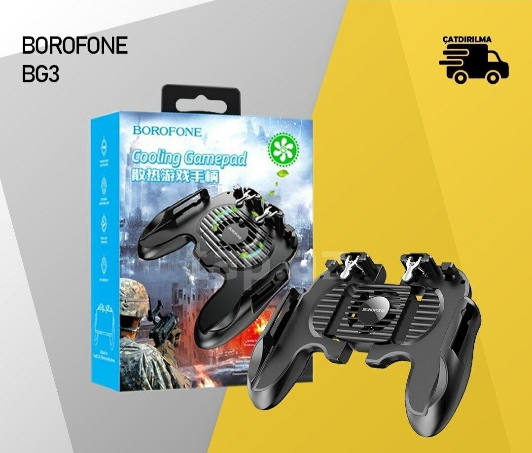 Игровой геймпад Borofone BG3 с охлаждением — держатель для смартфона с триггерами и встроенным вентилятором