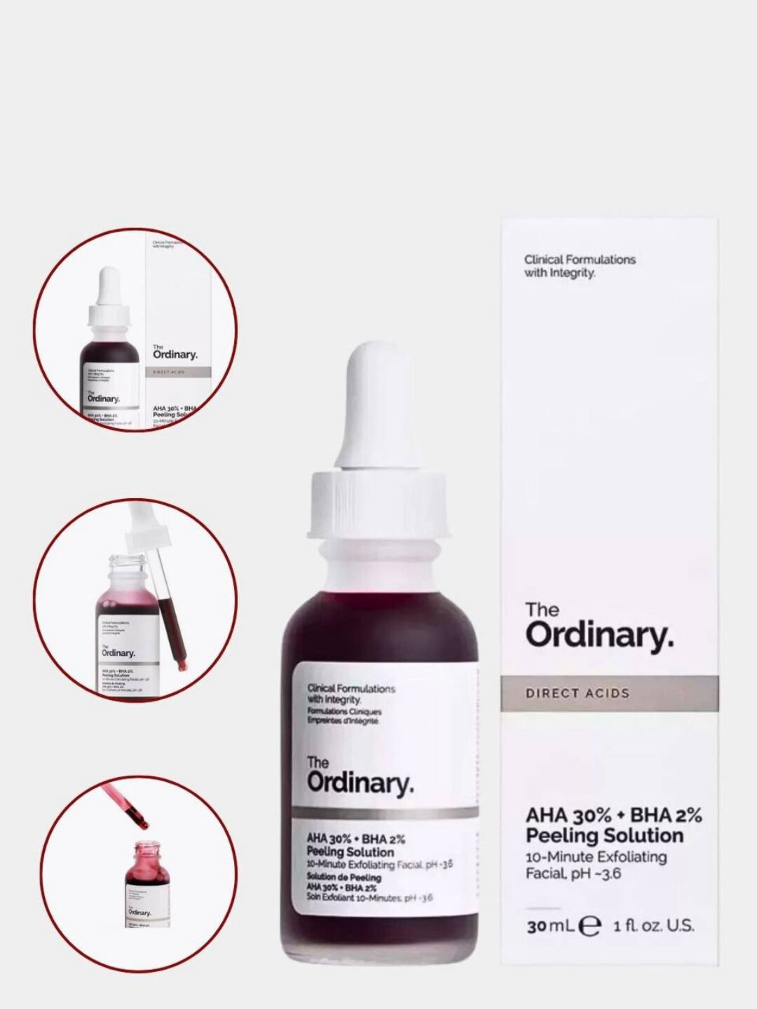 Отшелушивающий пилинг-раствор The Ordinary AHA 30% + BHA 2%, 30 мл — фото 1