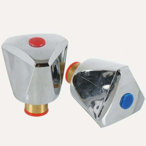 Изображение товара Маховик с кран-буксой ComfortFactor Люсия 1/2 дюйма, керамика, хром, комплект 2 штуки, артикул 70127-10 для смесителя