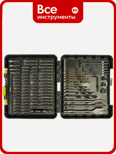 Изображение товара Набор бит и сверл (95 предметов) Ryobi RAK95DDF, из стали, для дрелей и шуруповертов