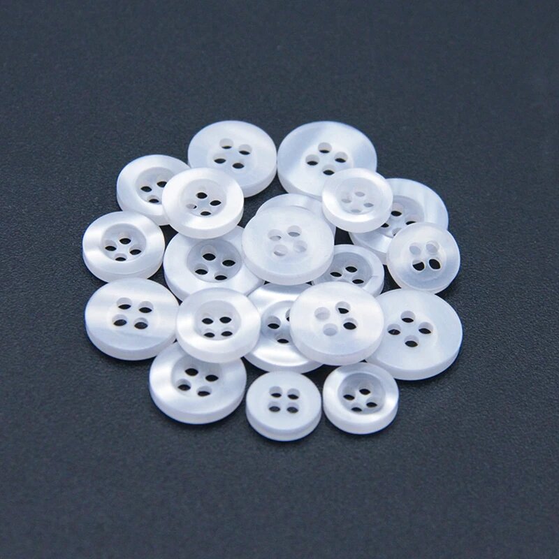 Пуговицы из смолы 50 шт, черные/белые, 0,85-1,25 см 1.15cm, White