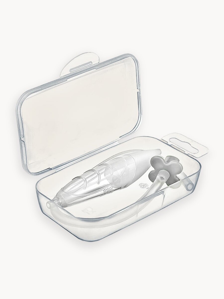 Аспиратор назальный соплеотсос для новорожденных и детей 0+ мягкий наконечник в футляре