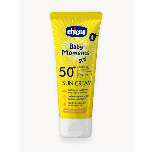 фото Крем детский солнцезащитный spf50+ chicco baby moments sun, 75 мл