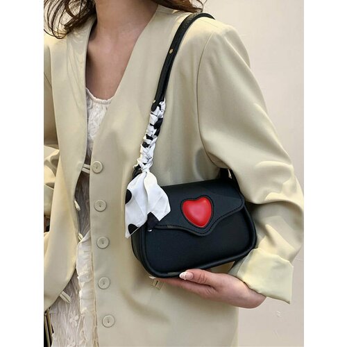 Сумка кросс-боди LERO, фактура гладкая, красный, черный