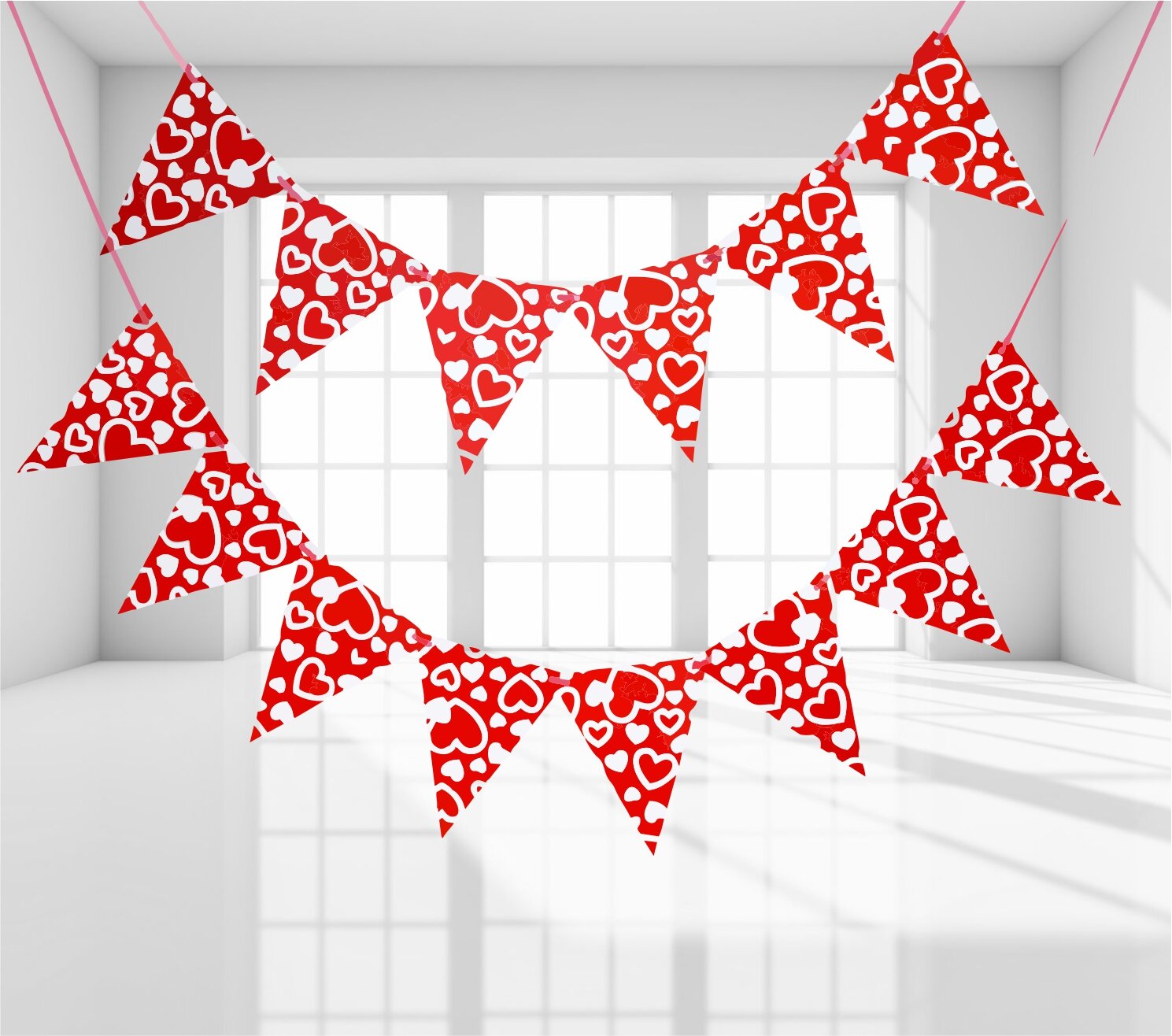 Гирлянда Сфера "Сердца", для фотосессии, бумага, 3 м, 14 шт.