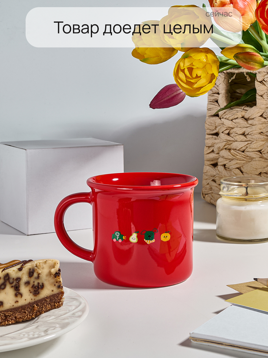 Кружка DB HOMME "Pinterest", керамика, с декором, 300мл, красная — фото 1