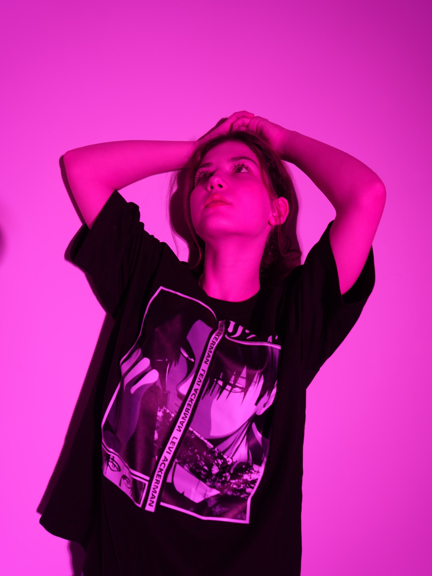 Футболка Принт из аниме Атака Титанов, Levi Ackerman, размер L, черный 10 — фото 1