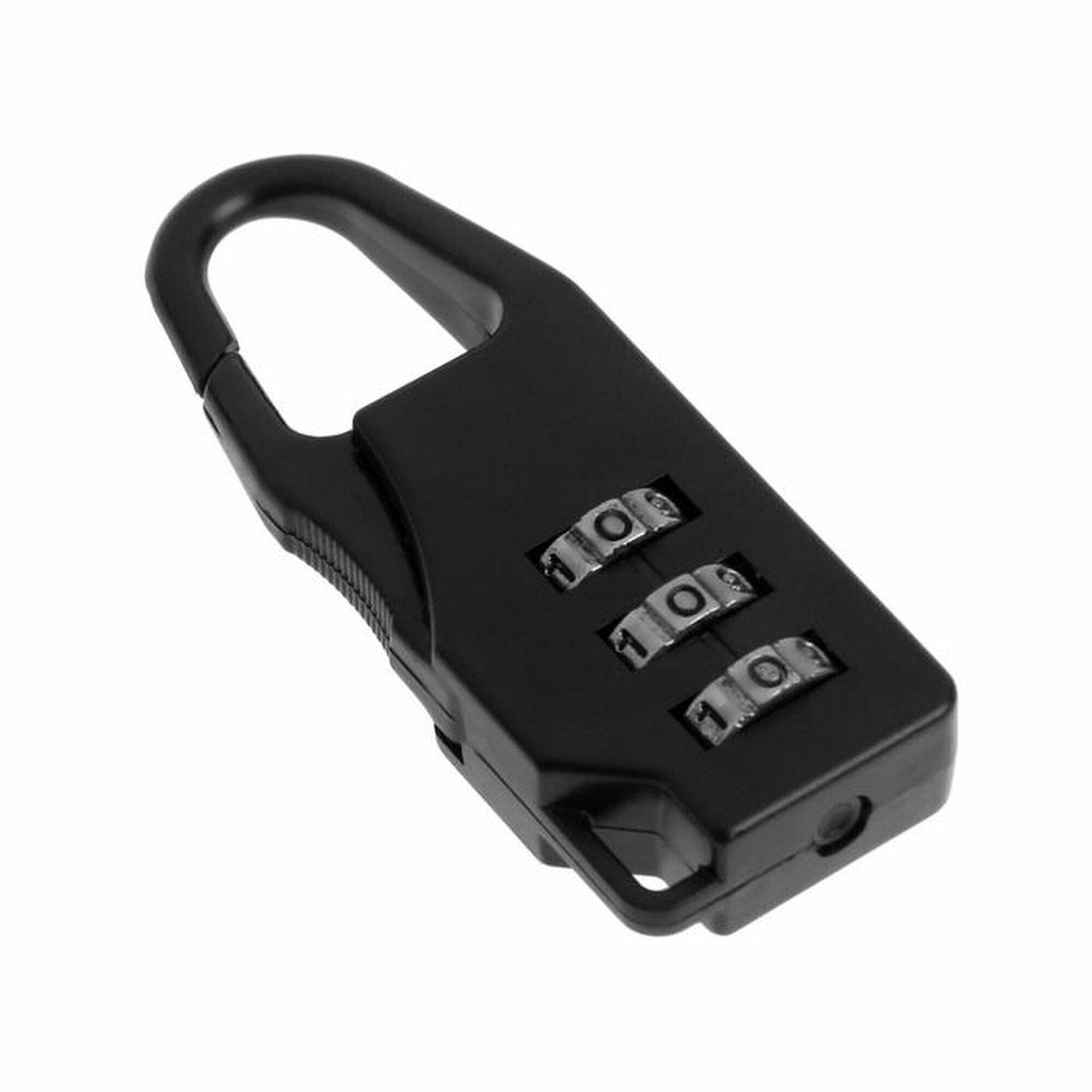 Замок навесной тундра кодовый черный пластик металл 3 поворотных диска