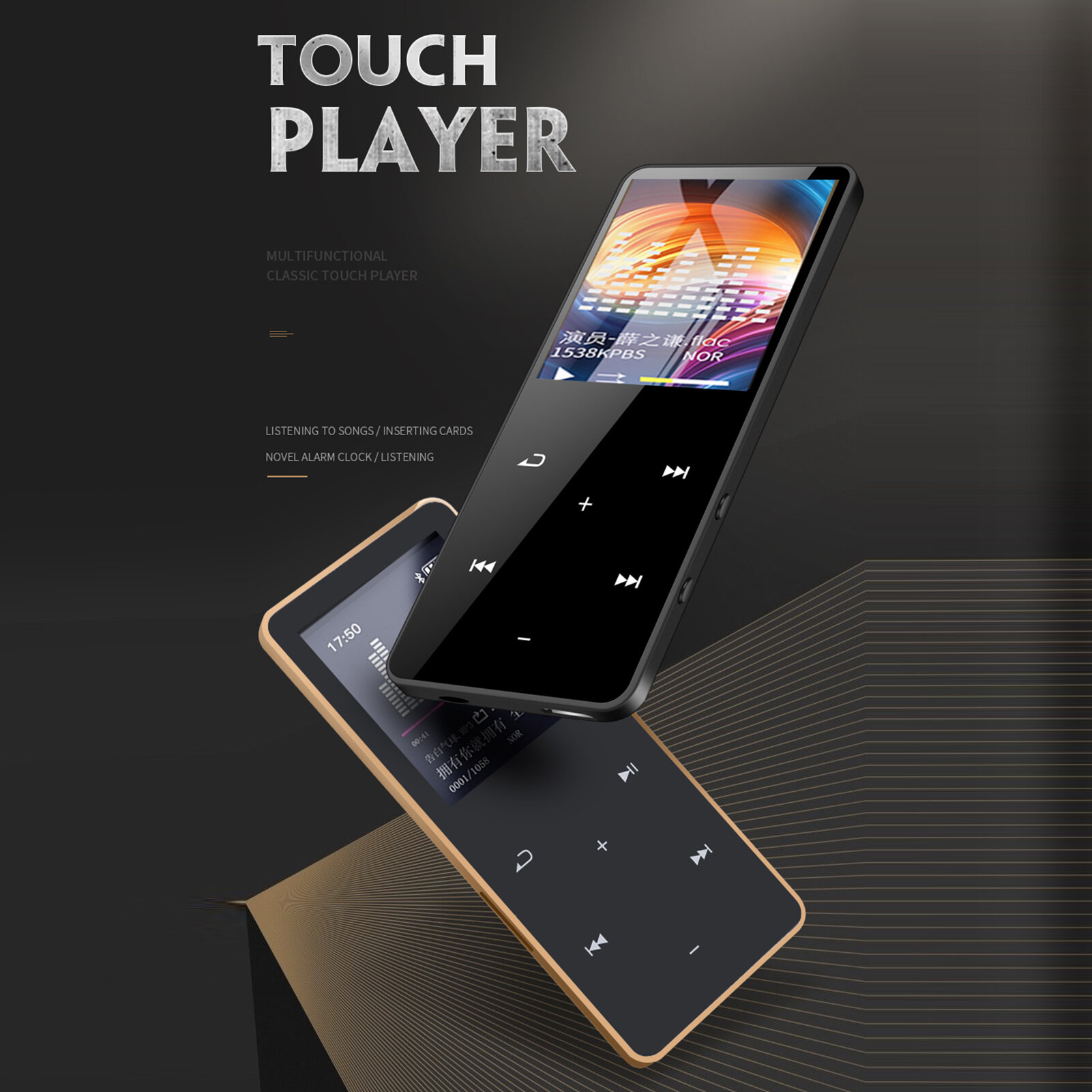 Музыкальные Плееры Xiaomi MP3-плеер с BT Portable 1,8-дюймовый экран цифровой аудиоплеер встроенный высокопроизводительный динамик многофункциональный рекордер FM Radio Voice