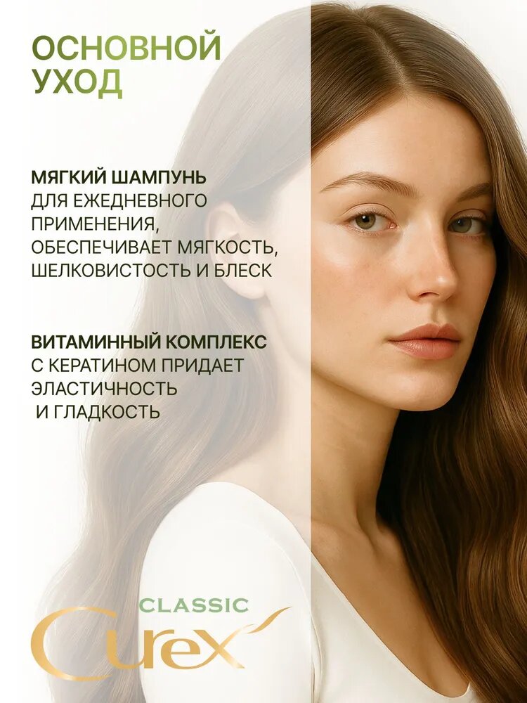 ESTEL / Curex Classic – Шампунь ежедневного применения для всех типов волос «Основной уход», 1000мл, (арт: CR1000/S8) — фото 1