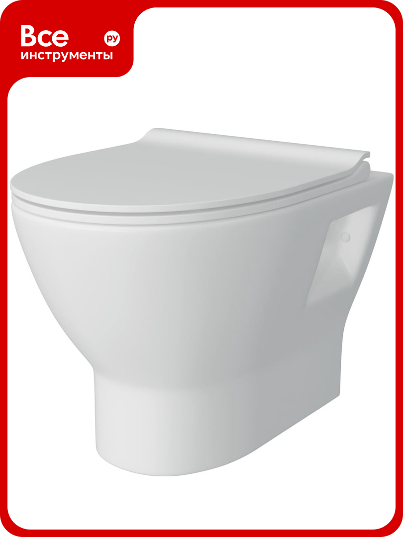 Подвесной унитаз Teymi Ritta безободковый, сиденье микролифт T40809 ЦБ-00267899