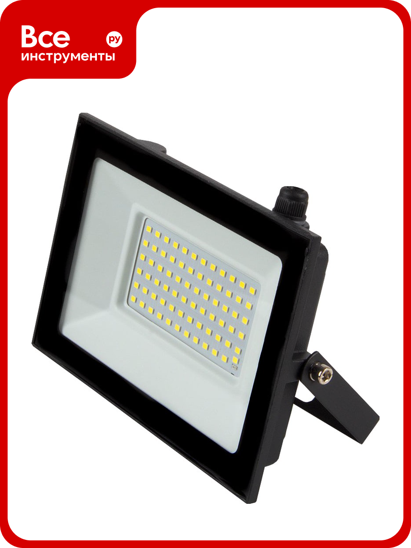 Светодиодный прожектор с датчиком освещенности General Lighting Systems 70Вт 1550Лм 6500К Холодный белый свет IP65 Черный GTAB-S1-70BT-IP65-6 403225